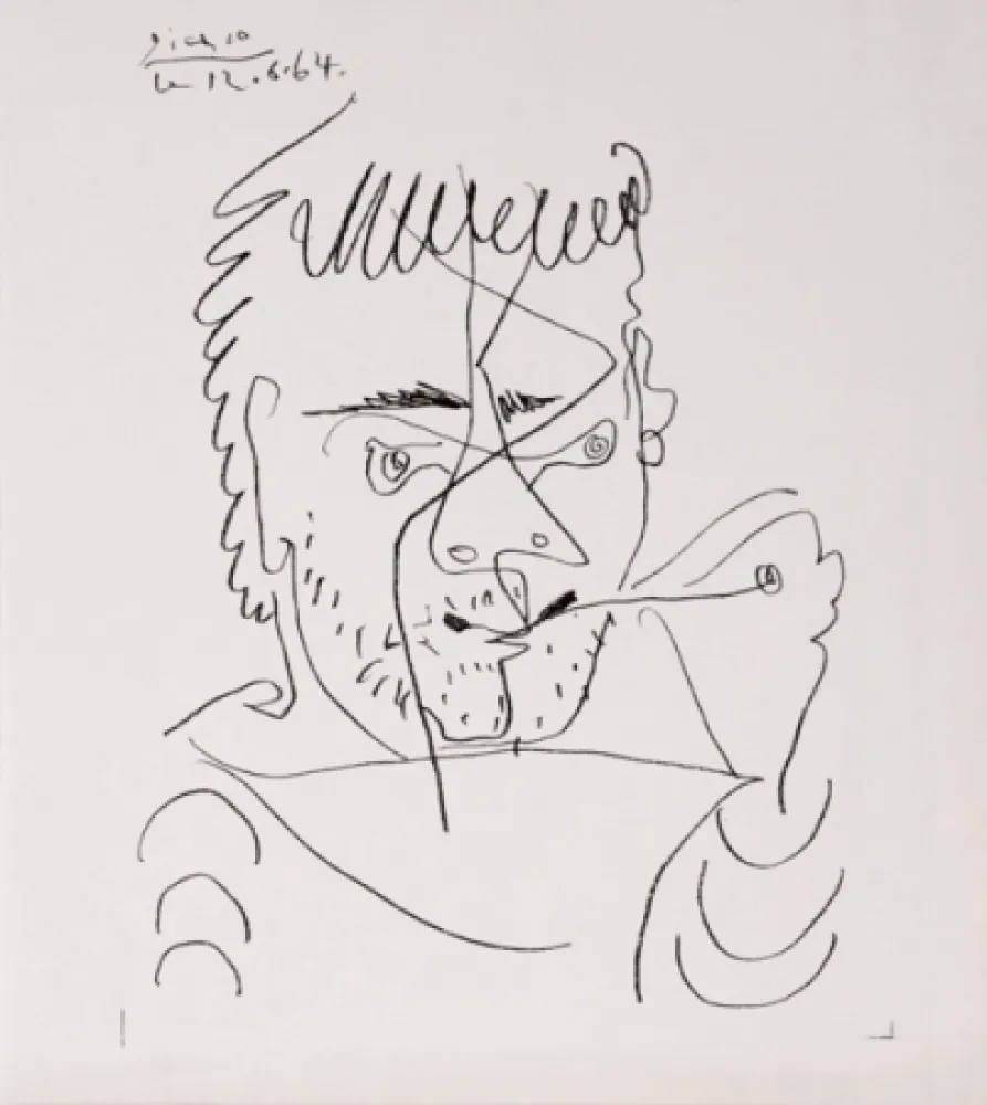 石版画 Picasso - The Smoker, Daniel Henri Kahnweiler