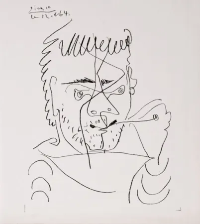 石版画 Picasso - The Smoker, Daniel Henri Kahnweiler