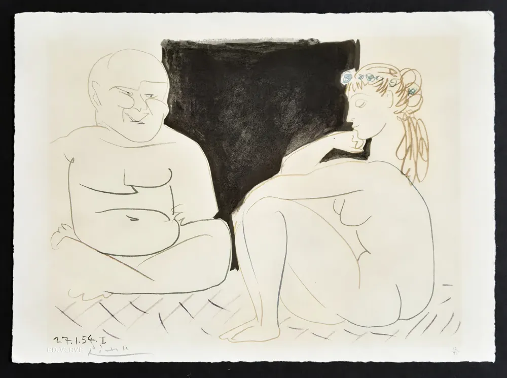 石版画 Picasso - The Two Thinkers