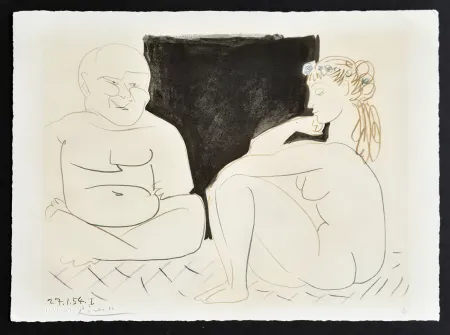 石版画 Picasso - The Two Thinkers
