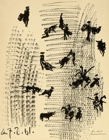 石版画 Picasso - Toros y toreros