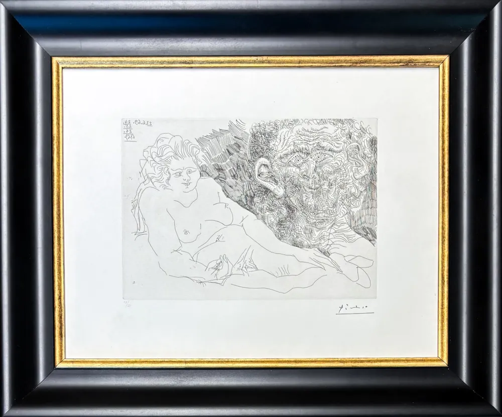 版画 Picasso - VIEUX PEINTRE ET VIEUX MODELE