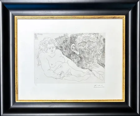 版画 Picasso - VIEUX PEINTRE ET VIEUX MODELE