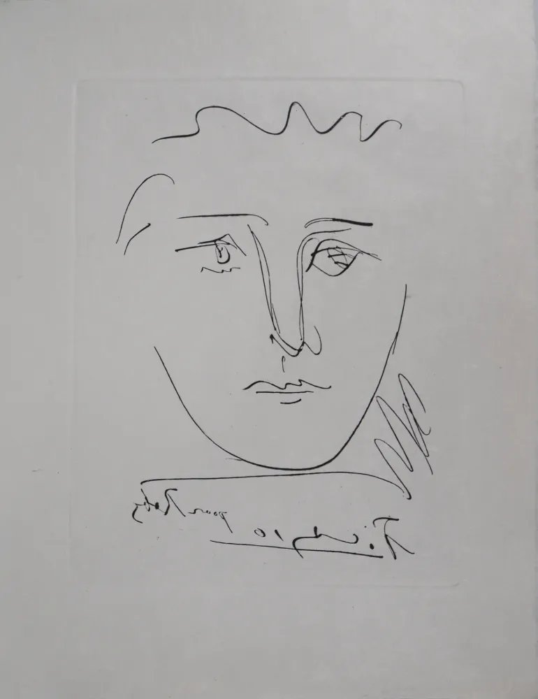 版画 Picasso - Visage pour Roby