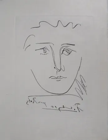 版画 Picasso - Visage pour Roby