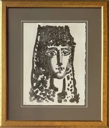 飞尘腐蚀法 Picasso - Woman Wearing a Mantilla
