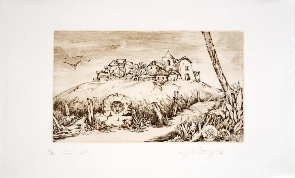 版画 Pierron - Lieu-dit