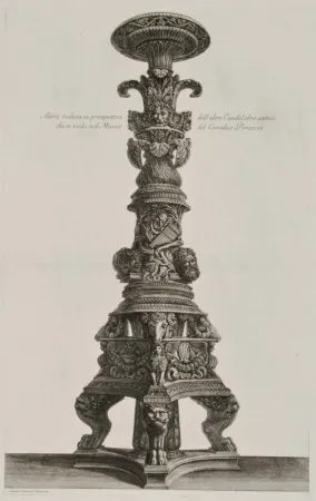 版画 Piranesi - Perspectiva de candelabro