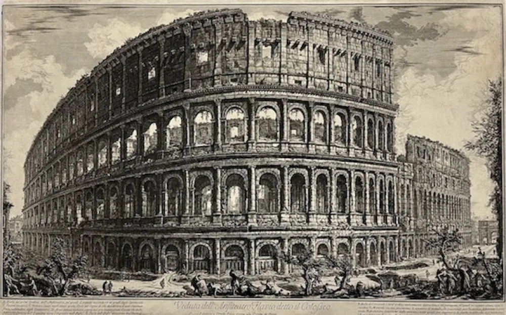 蚀刻版画 Piranesi - Veduta dell' Anfiteatro Flavio, detto il Colosseo
