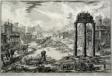版画 Piranesi - Veduta di Campo Vaccino 