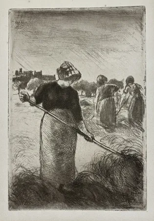 蚀刻版画 Pissarro - Les Faneuses, 1890