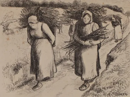 石版画 Pissarro - Les porteuses de fagots