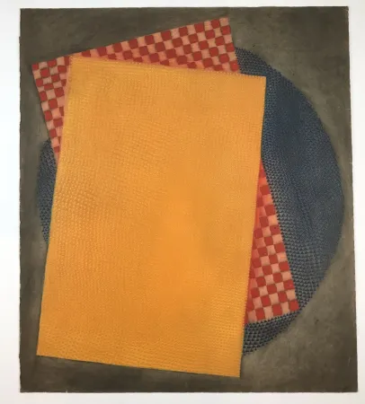 蚀刻版画 Piza - Carré jaune