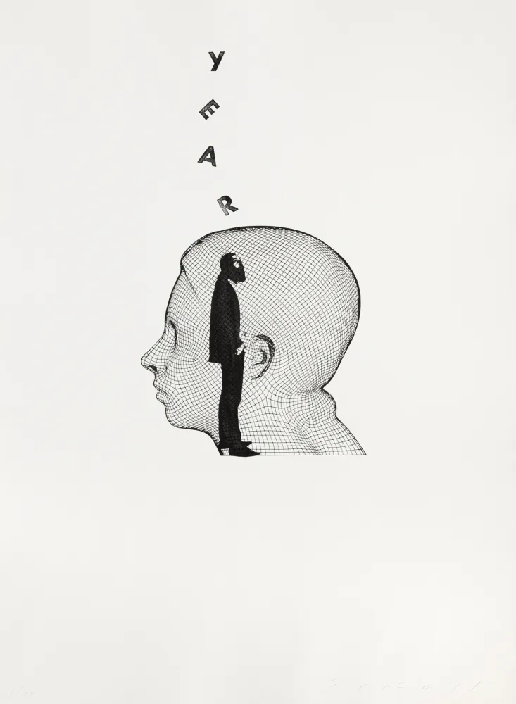 版画 Plensa - Suite du temps XIV