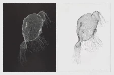 石版画 Plensa - Wilsis en blanco y negro