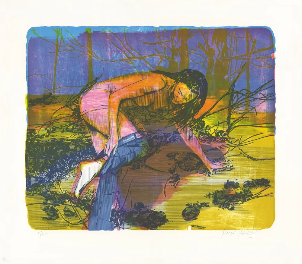 石版画 Poincelet - Chaussette