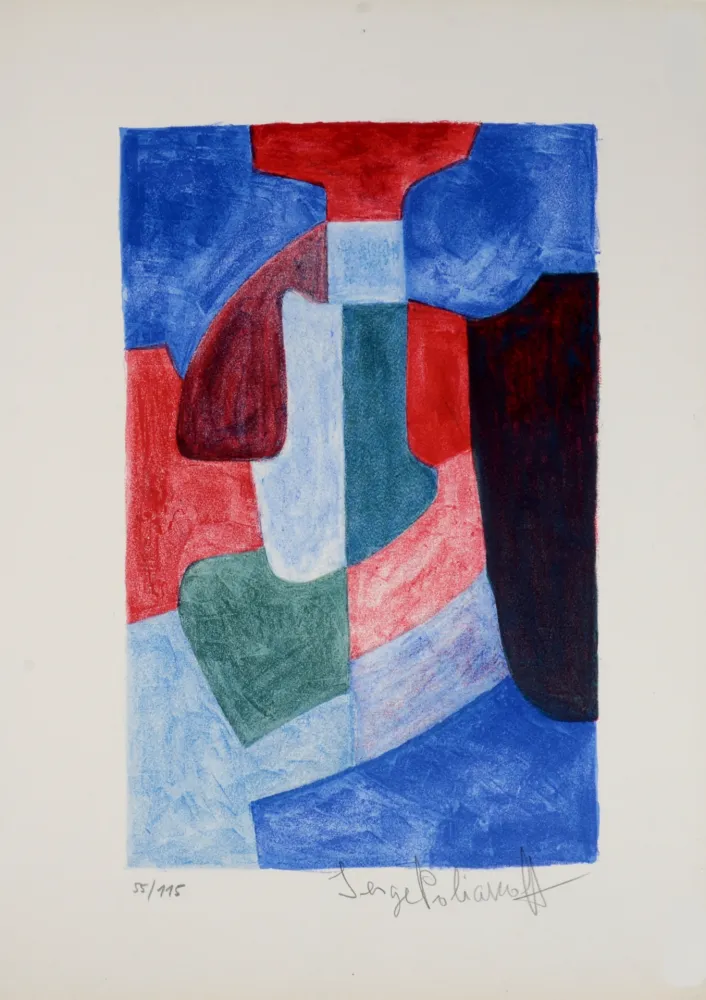 石版画 Poliakoff - Composition, 1969 - Hand-signed