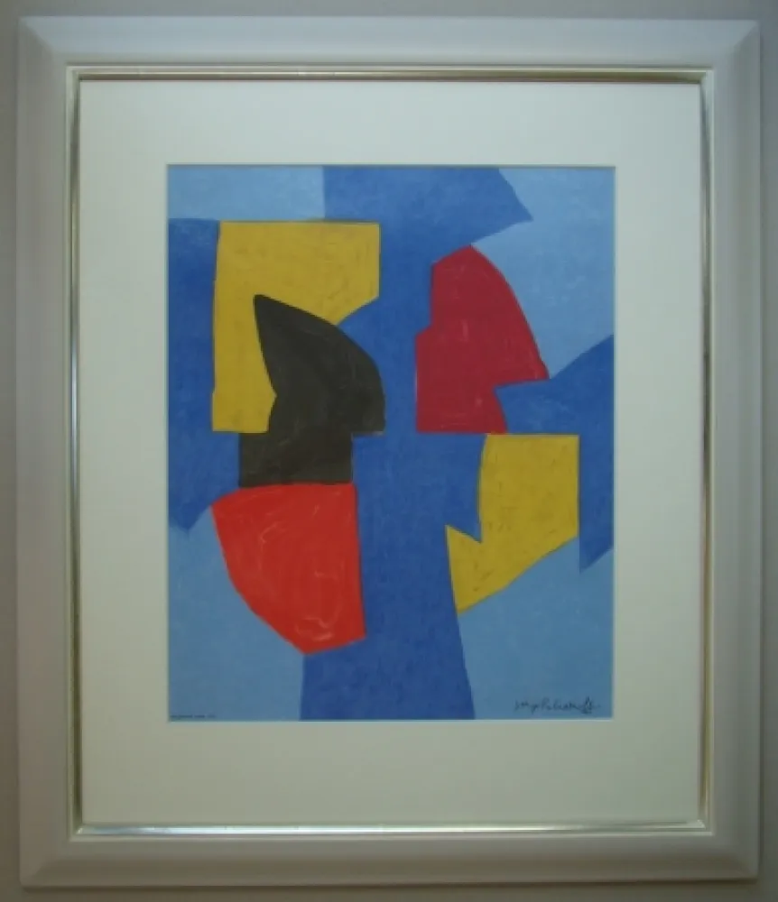石版画 Poliakoff - Composition bleue, rouge et jaune
