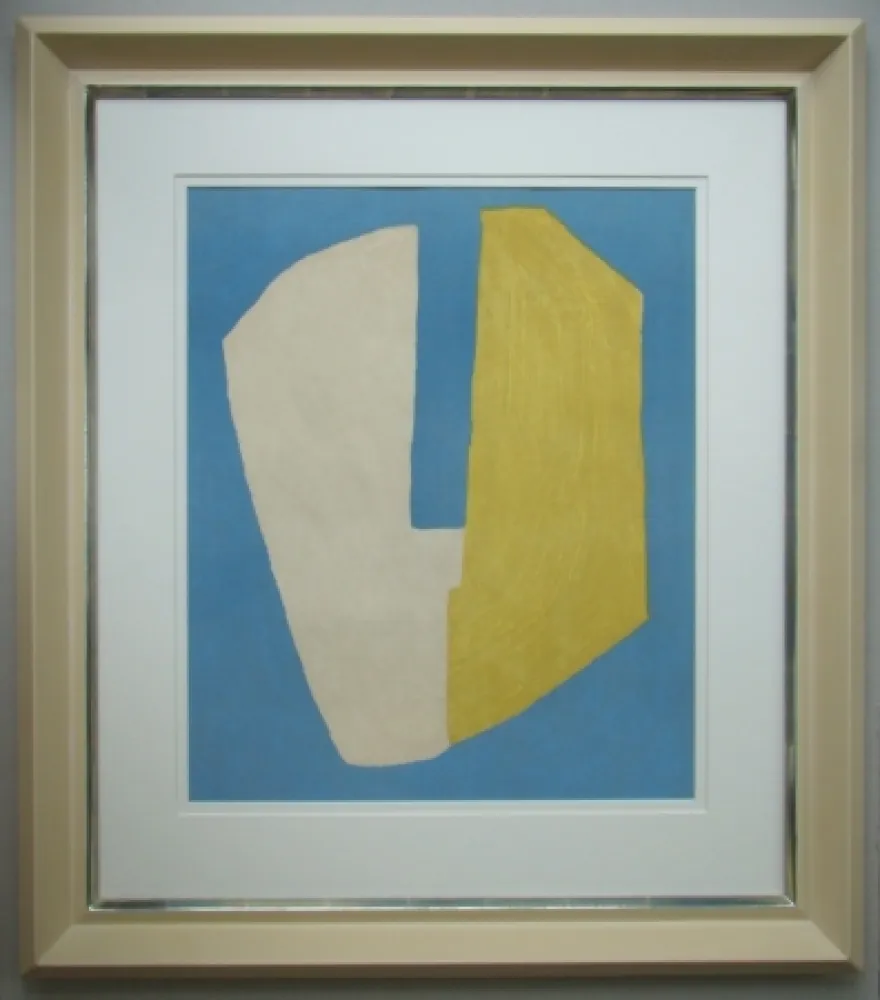 石版画 Poliakoff - Composition jaune et bleue
