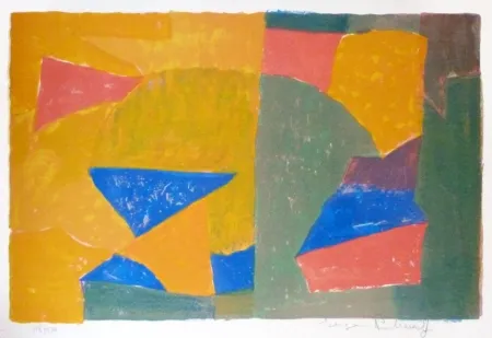 石版画 Poliakoff - Composition jaune, verte, bleue et rouge