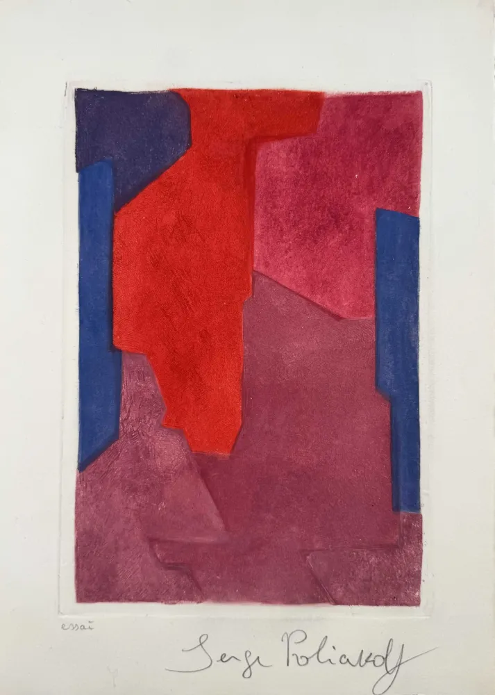 蚀刻飞尘法 Poliakoff - Composition mauve, bleue et rouge XXI 