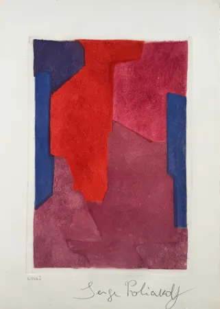 蚀刻飞尘法 Poliakoff - Composition mauve, bleue et rouge XXI 