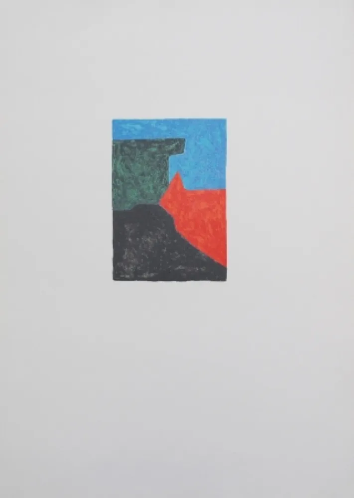 石版画 Poliakoff - Composition noire, bleue et verte