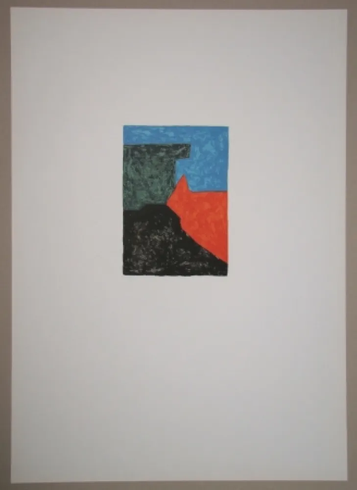 石版画 Poliakoff - Composition noire, rouge, bleue et verte