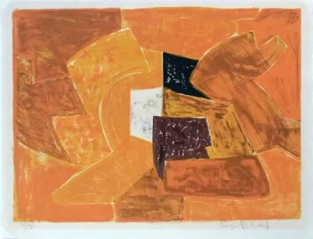 石版画 Poliakoff - Composition orange n°23