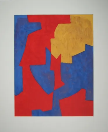 石版画 Poliakoff - Composition rouge, bleue et jaune