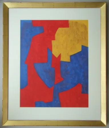 石版画 Poliakoff - Composition rouge, bleue et jaune