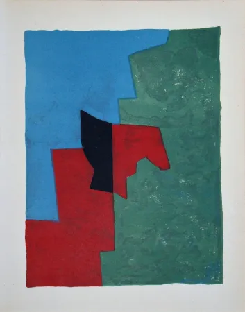 石版画 Poliakoff - Composition rouge, verte et bleue