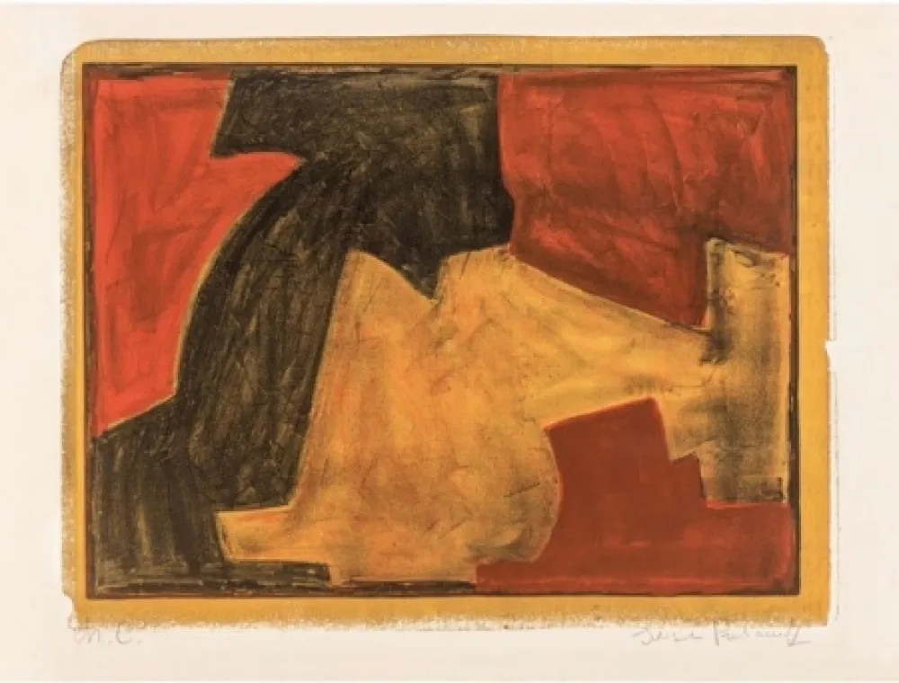 石版画 Poliakoff - Composition verte, bleue et rouge n°48 