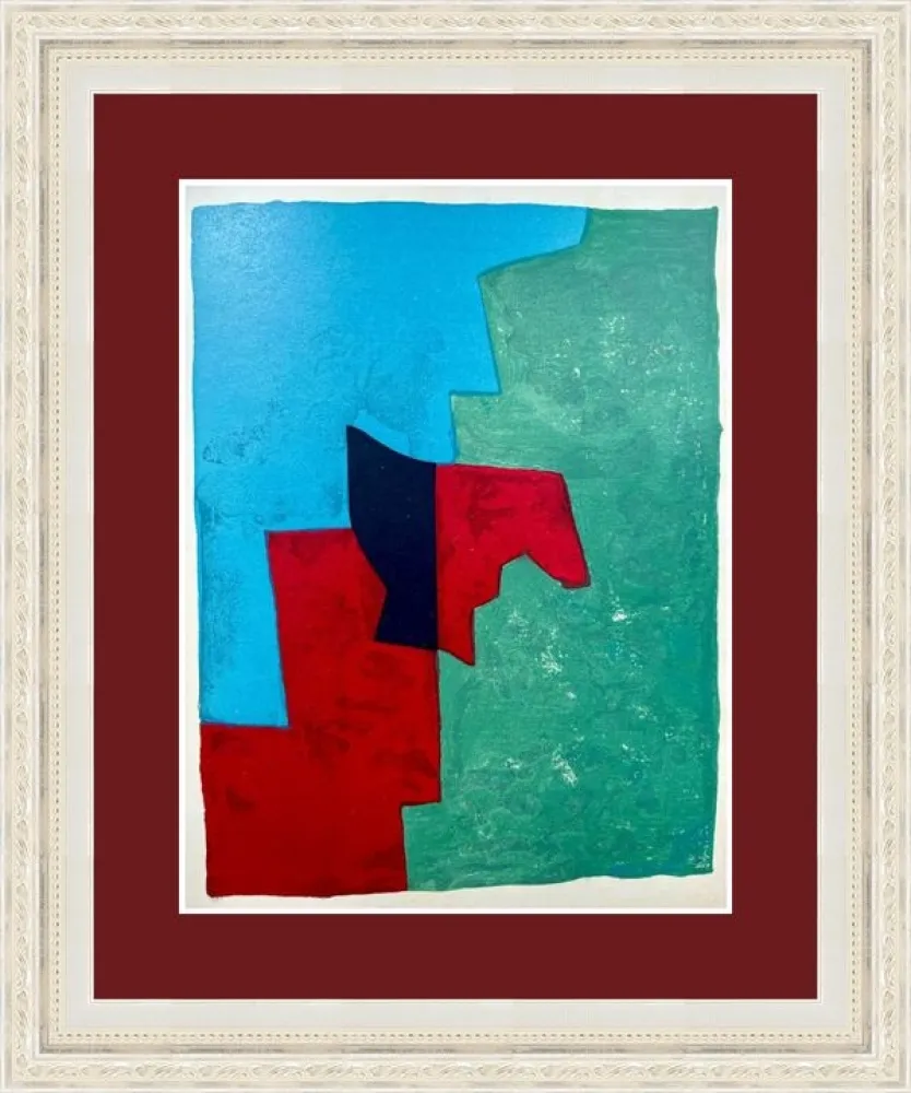 石版画 Poliakoff - Red, green and blue composition