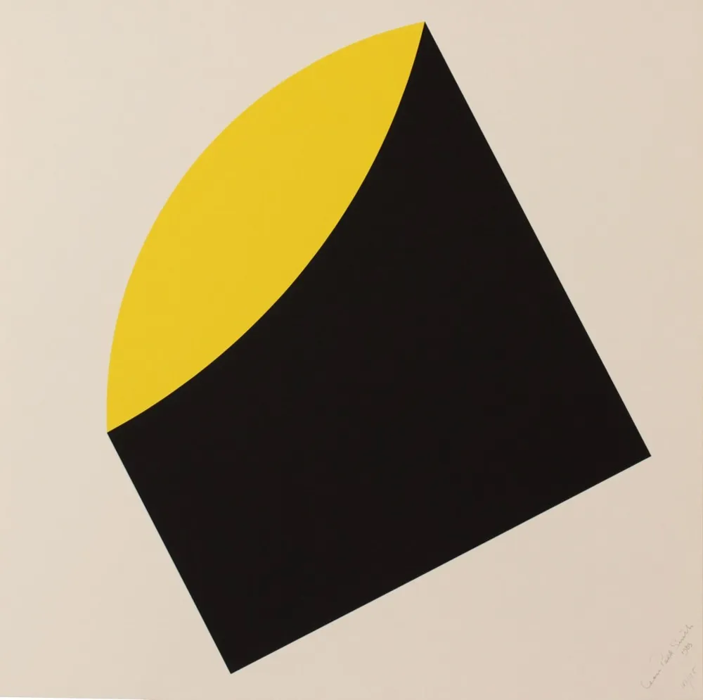 石版画 Polk Smith - BLACK-YELLOW - EXACTA FROM CONSTRUCTIVISM TO SYSTEMATIC ART 1918-1985