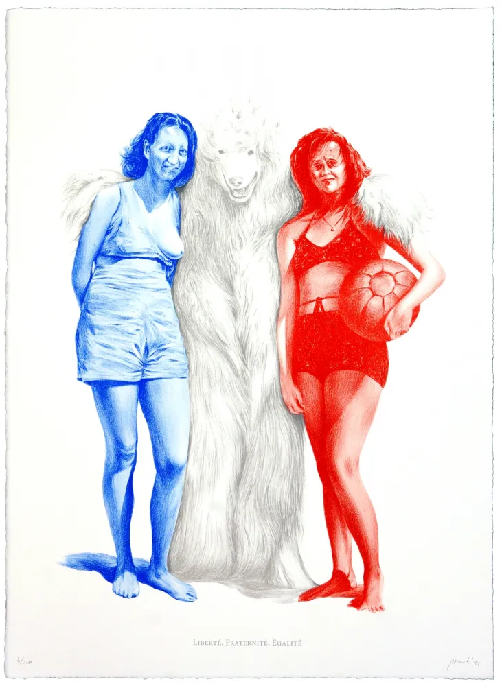 石版画 Pomet - Liberté, Fraternité, Égalité