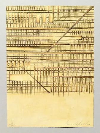 蚀刻版画 Pomodoro - Lettera sbarrata