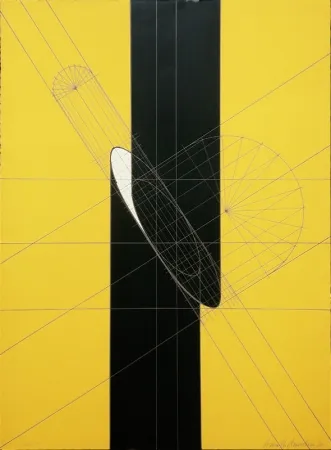 石版画 Pomodoro - Untitled (Slashed column)