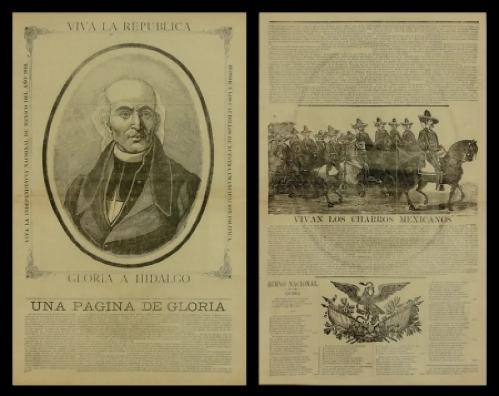 木刻 Posada - Viva la Republica - Gloria a Hidalgo/Vivan Los Charros