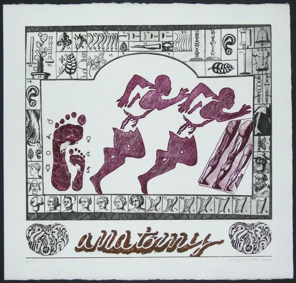 版画 Pozzati - Anatomy