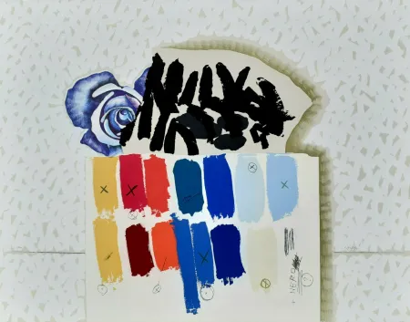 石版画 Pozzati - I campioni colorati