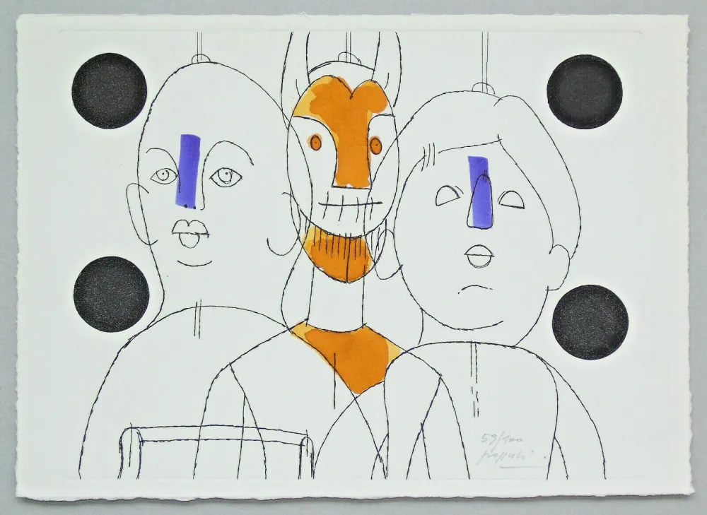 版画 Pozzati - Il pittore è il burattinaio