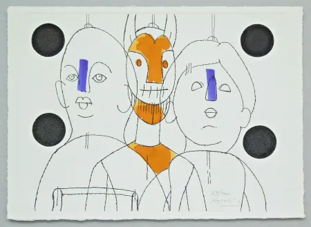 版画 Pozzati - Il pittore è il burattinaio