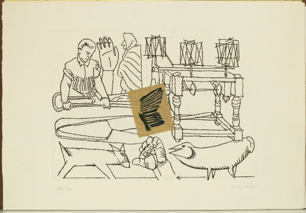 干刻版画 Pozzati - La cimatura