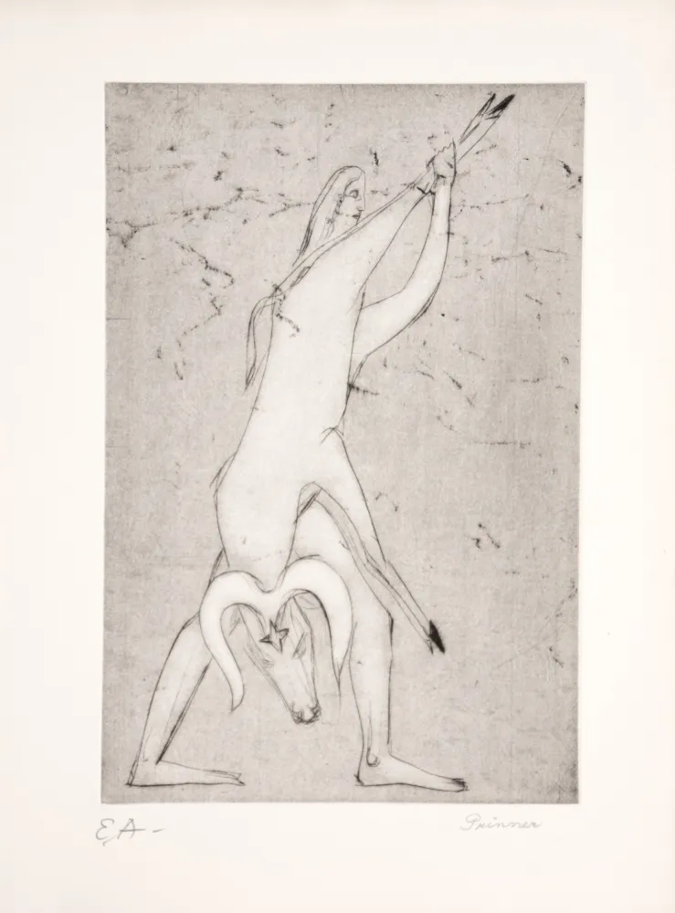 蚀刻版画 Prinner - Le livre des morts Égyptiens, 1948.