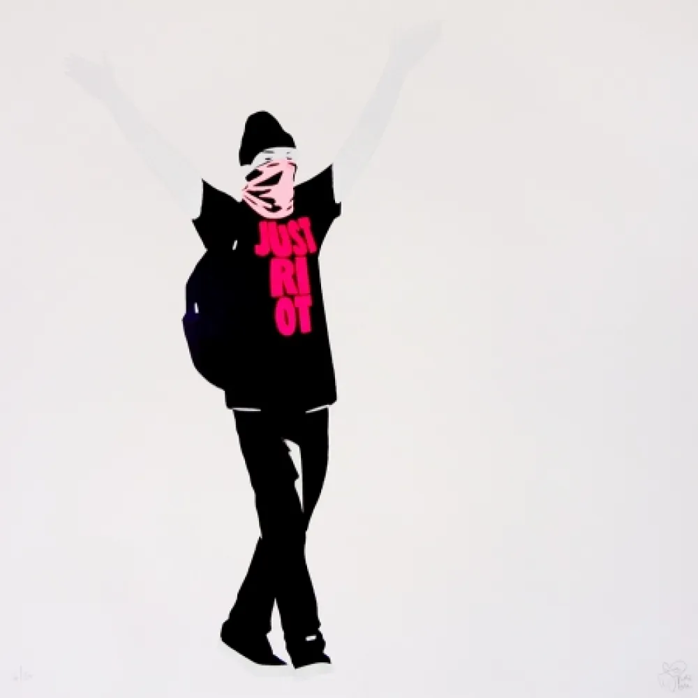 丝网印刷 Pure Evil - Just Riot (Flouro pink)