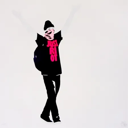 丝网印刷 Pure Evil - Just Riot (Flouro pink)