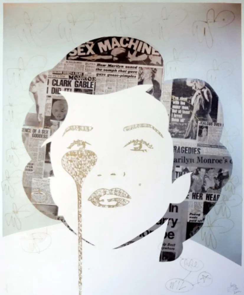 丝网印刷 Pure Evil - The last Marilyn (golden ink face)