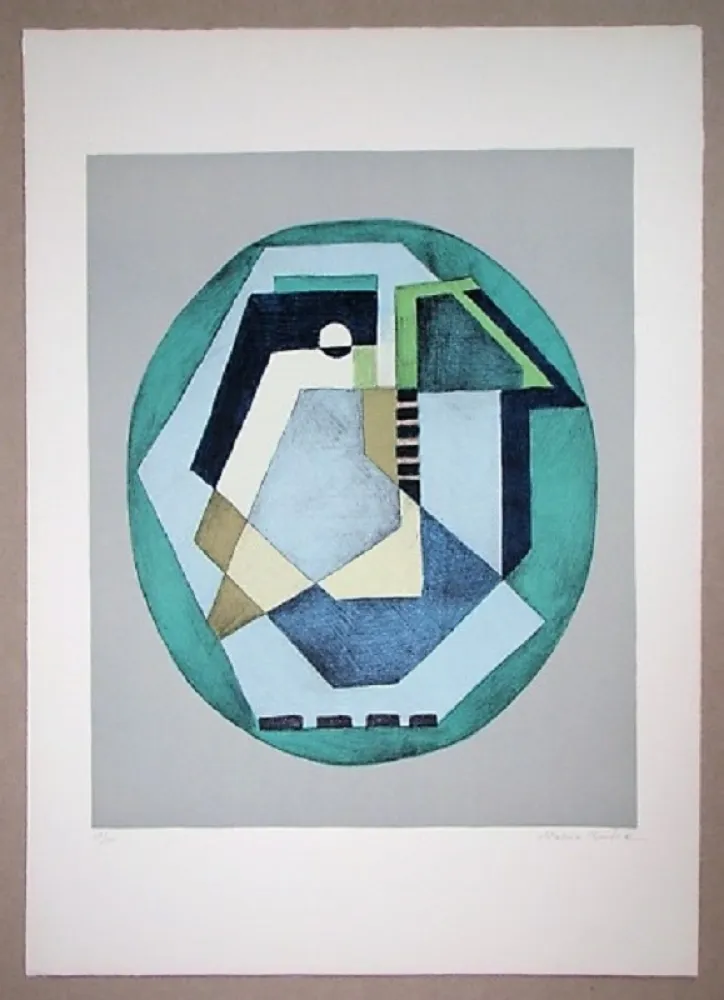 石版画 Radice - Compositione astratta verde