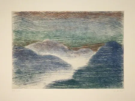 蚀刻版画 Raetz - Berglandschaft